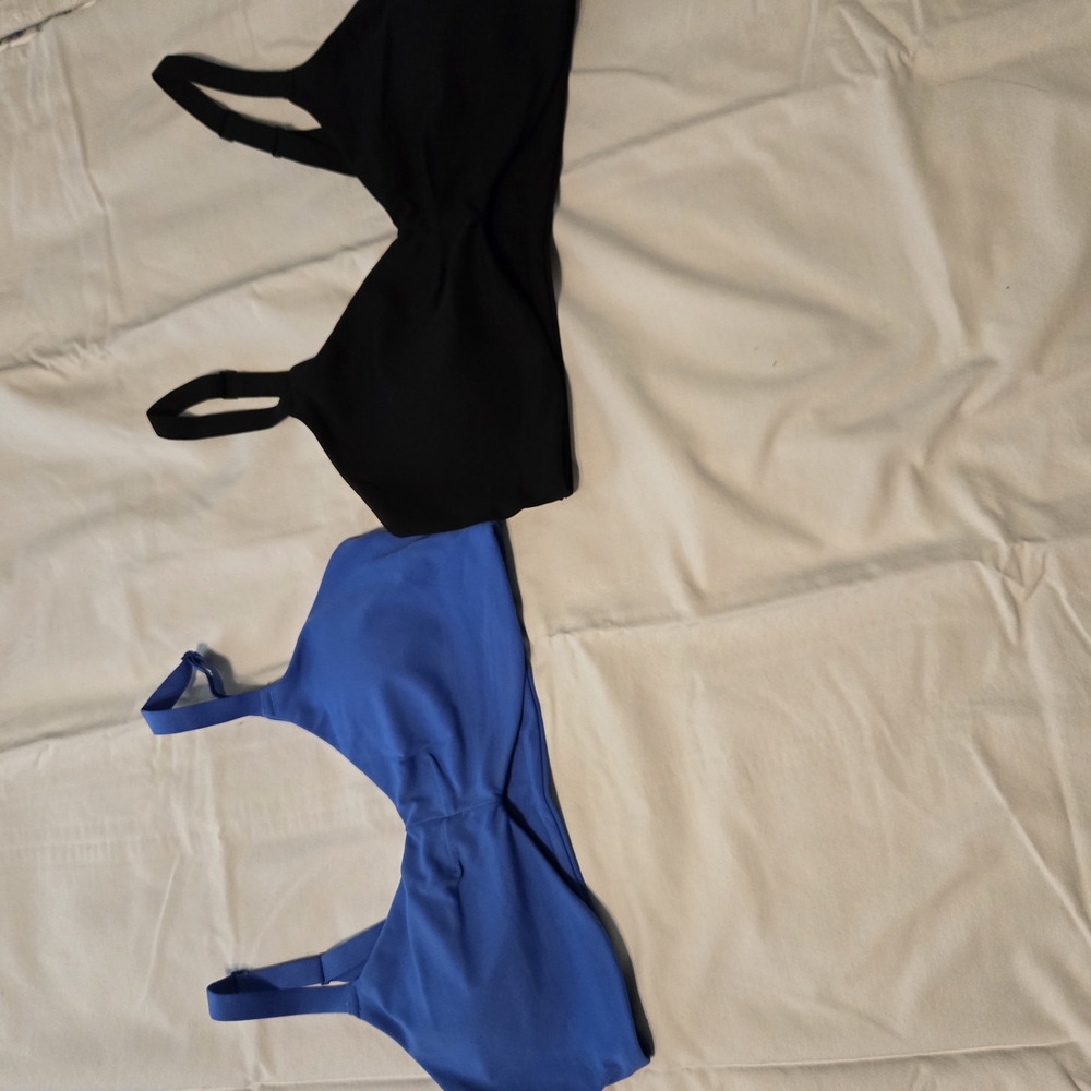 Aerie Set 2 Sports Bras - Black & Blue